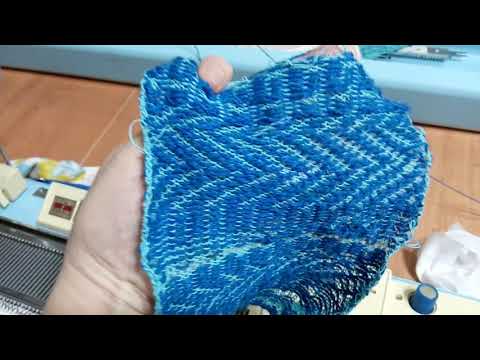 Видео: Вяжем вивинг ( ткацкий узор) на машинке Иналса IK-828 (Brother 581).