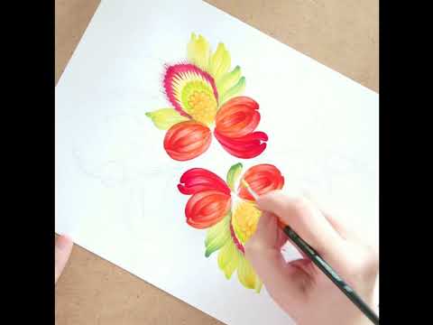 Видео: Мастер класс по петриковской росписи. Орнамент. Drawing lessons. Folk hand-painted. Flower ornament