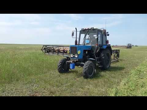 Видео: Первые валки, косим 9 м жатками сено. Сенокос 2025.