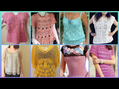 Видео: Элегантный, выдающийся узор крючком, идеи дизайна топа блузки ручной работы