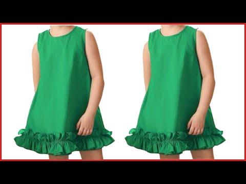 Видео: Детское платье с рюшами на 4-5 лет // Как кроить и сшить платье для детей //Детское платье А-силуэта