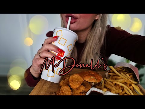 Видео: ASMR McDonald's eating sounds / АСМР звуки поедания Макдональдса 🍔🍟🥤