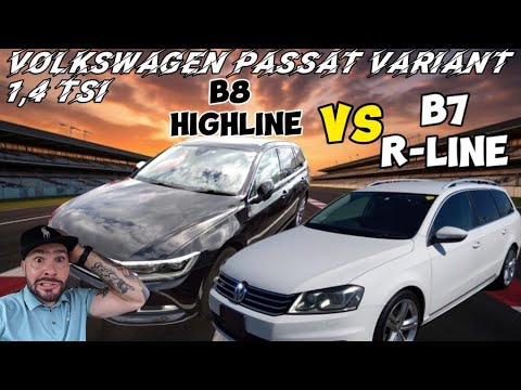 Видео: Volkswagen Passat Variant 1.4 TSI B7 R-Line против B8 1.4 TSI Highline