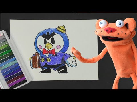 Видео: Как нарисовать Мистера Пи из Бравл Старс с котом Василием, How to draw MR.P. , draw Brawl stars