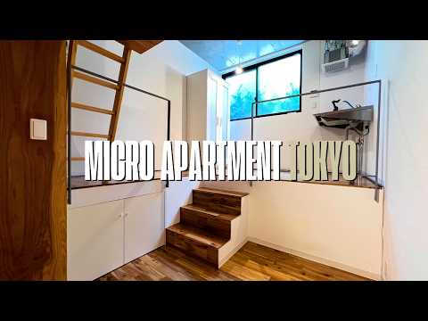 Видео: Микроквартира в Токио с пониженным полом и лофтом｜Тур по квартире в Японии【 22,12 м² 】 #tinyhouse