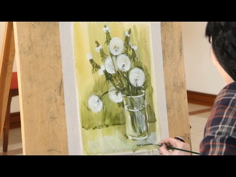 Видео: «Уроки рисования». Этюд акварелью и гуашью (29.01.2016)