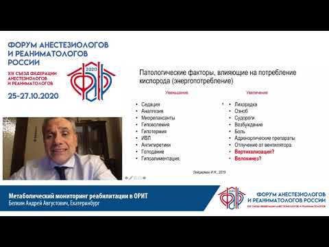 Видео: Метаболический мониторинг реабилитации в ОРИТ Белкин А.А.
