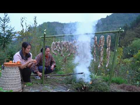 Видео: Копченая свиная колбаса с апельсиновой цедрой и ветками кипариса! Смешанный запах незабываем!
