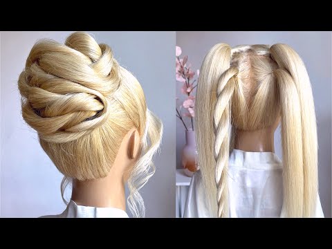 Видео: Высокий свадебный пучок — простая прическа из жгутов | Пошаговый урок