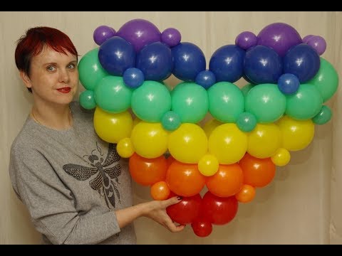 Видео: Объемное сердце из 44х линков. Heart of balloons.