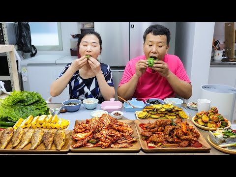 Видео: Корейская домашняя еда | Жареная свинина, Рыба на гриле, Baechu Geotjeori, Рулет из омлета  МУКБАНГ