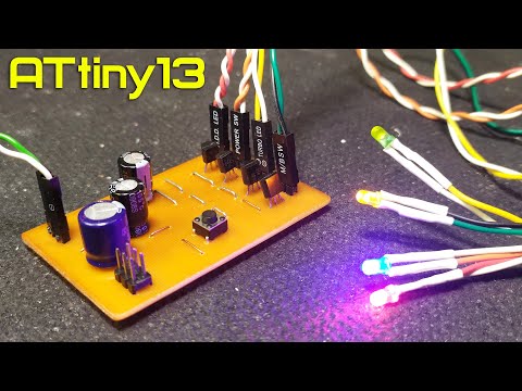 Видео: Гирлянда на ATtiny13A. Мигалка на микроконтроллере