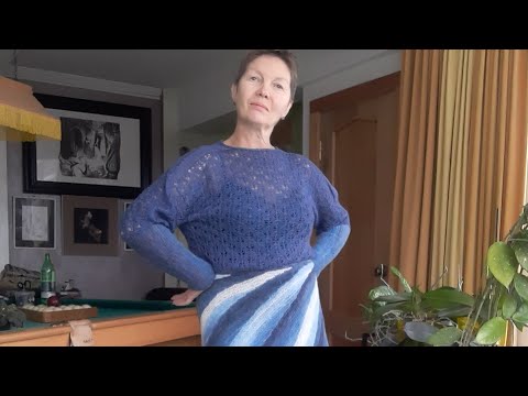 Видео: Платье"Морозное утро" из Alize Angora golg. Палантин. Объяснялочка.