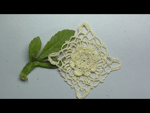 Видео: Crochet motif with volumetric flower Ажурный мотив Похож на ирландское кружево