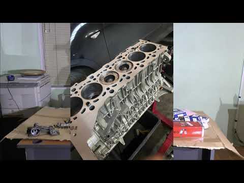 Видео: Ремонт (переборка) ДВС M57N2 3.0d (одна турбина) БМВ X5 E70 после 350 тыс. км пробега