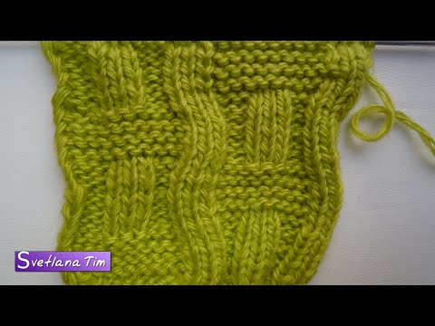 Видео: Простой, Плотный Узор КОРЗИНКА спицами. ПРОСТЫЕ УЗОРЫ / Вязание спицами для начинающих № 201