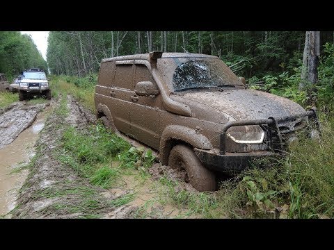 Видео: УАЗ, Патриоты и Нива по сложному бездорожью на Лысь