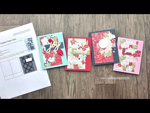 Видео: WCMD Stamp Along: быстрые открытки с рождественской дизайнерской бумагой Stampin’ Up!