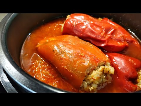 Видео: Пълнени чушки с месо и ориз в Мултикукър :)