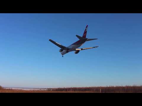 Видео: PEGAS Boeing 767-341ER заход в Игнатьево ВПП36 (Благовещенск/UHBB)