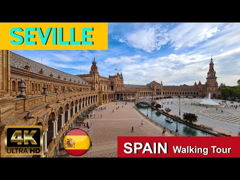 Видео: 🇪🇦 СЕВИЛЬЯ, Испания, пешеходная экскурсия в формате 4K UHD 60 кадров в секунду