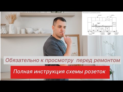 Видео: Электрика на кухне. Как расположить розетки на кухне.