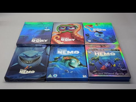 Видео: В ПОИСКАХ НЕМО и В ПОИСКАХ ДОРИ - 3D - Blu-ray - FINDING NEMO - FINDING DORY (2003-2016) - STEELBOOK