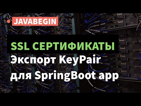 Видео: SSL сертификаты:  экспорт KeyPair для приложения SpringBoot (2021)