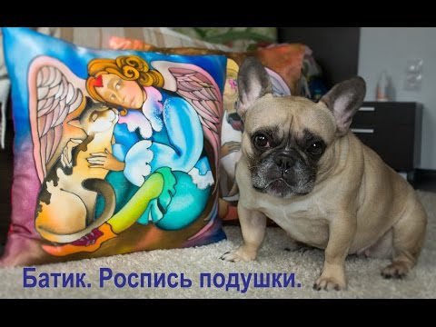 Видео: Батик. Подушка "Ангел"