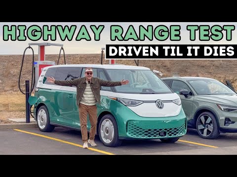 Видео: Тест запаса хода Volkswagen ID. Buzz (AWD) на шоссе до 70 миль в час! Ездил до изнеможения