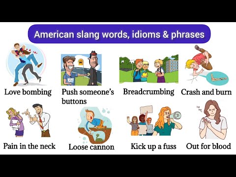 Видео: Американские сленговые слова | Идиомы и фразы с предложениями | Английский словарь
