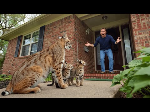 Видео: Голодная Рысь Привела Детенышей к Незнакомцу! То, Что Случилось Далее, Заставило Всех Плакать!