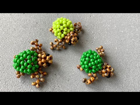 Видео: Как сделать 3D черепаху из бисера. Туториал