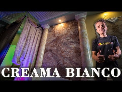 Видео: Имитация Мрамора Из Венецианки Creama Bianco Stucco Veneziano Wowcolor Decorative Plasters