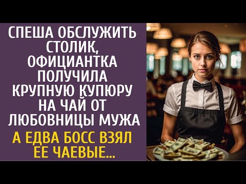 Видео: Обслужив столик, официантка получила крупную купюру "на чай" от любовницы мужа… А едва босс взял её…