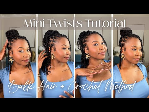 Видео: Как мне удалось сделать более пышные мини-твисты с помощью объёмных волос 3c/4a + метод вязания к...