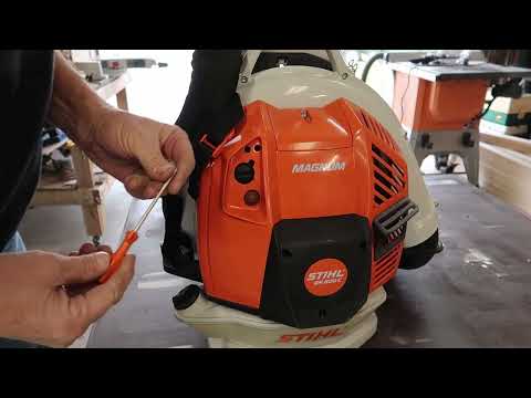 Видео: Как отрегулировать карбюратор Stihl BR800C и заменить ремни