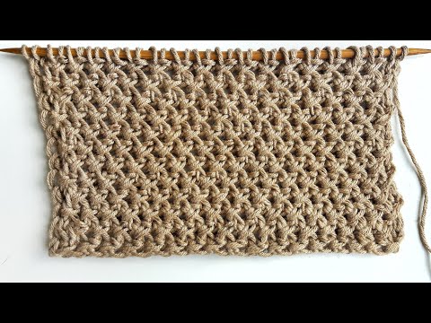 Видео: Простой узор спицами для вязания свитера, пледа, летней сумки