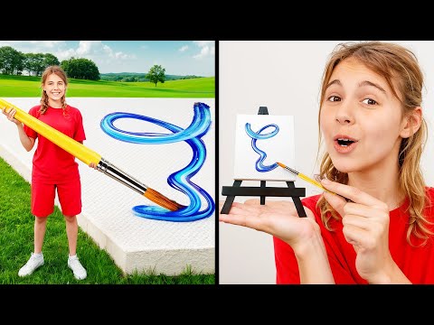 Видео: Весёлая арт-битва! Мини против гиганта — результат шокирует!