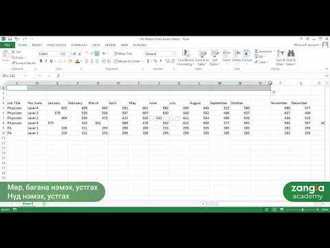 Видео: Microsoft Excel | анхан шат - Мөр, багана болон нүдийг нэмэх, устгах