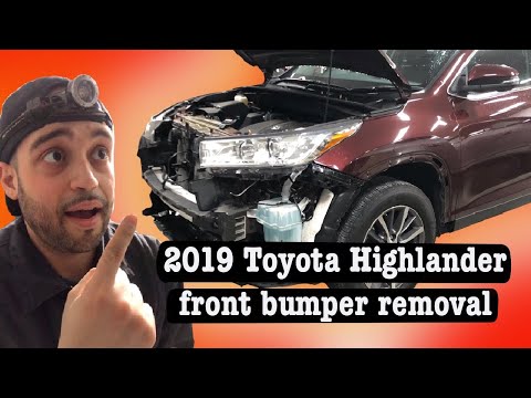 Видео: Снятие переднего бампера Toyota Highlander 2019 года
