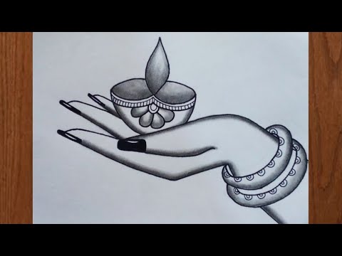 Видео: Рисунок Дия | Красивый простой рисунок на Дивали | Рисунок с изображением праздника Дивали для на...