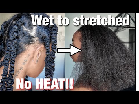 Видео: Как растянуть натуральные волосы без ТЕПЛА | без повреждения, простые лайфхаки для волос