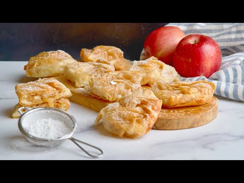 Видео: Простые пирожные фило с яблоками и заварным кремом