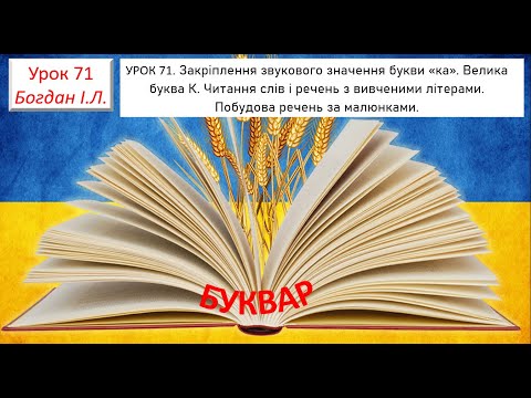 Видео: УРОК 71  Закріплення звукового значення букви «ка».  Велика буква К.