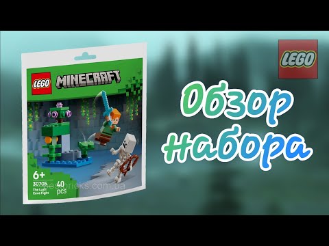 Видео: LEGO Minecraft 30705: Бой в пышной пещере! Обзор полибега
