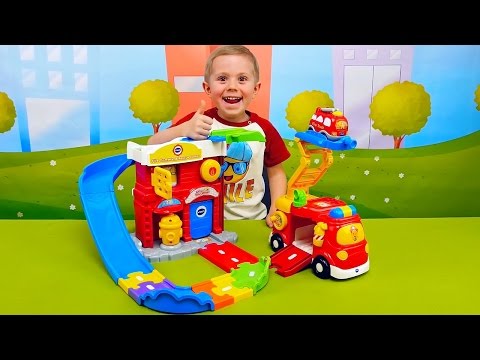 Видео: Пожарная часть с пожарными машинками. Игры для мальчиков с машинками и треком
