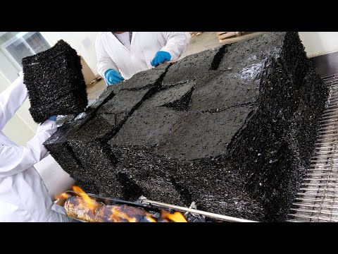 Видео: 3 000 тонн в месяц! Самая популярная корейская жареная водоросль (Gim) – Корейская уличная еда