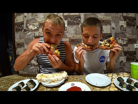 Видео: СУШИ ПИЦЦА ШАУРМА КТО БОЛЬШЕ И БЫСТРЕЕ СЪЕСТ ? МЕГА БЫСТРОЕ ПОЕДАНИЕ ЕДЫ НА СКОРОСТЬ / МОЩНАЯ ЗАРУБА