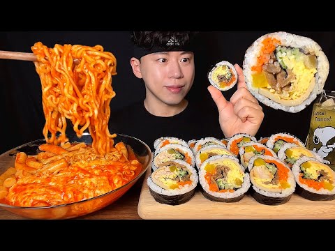 Видео: SUB) Шоу еды с кимбапом и ттокпокки корейской кухни | кимпап из тунца, кимпап из сыра, рабоки